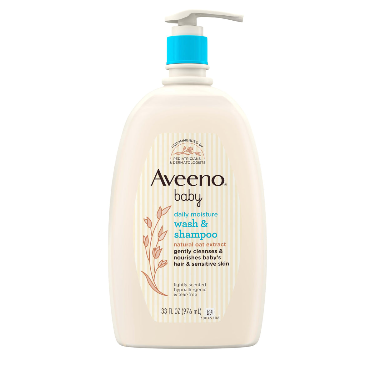 Aveeno Baby Daily Moisture bottle front for daily gentle cleansing.