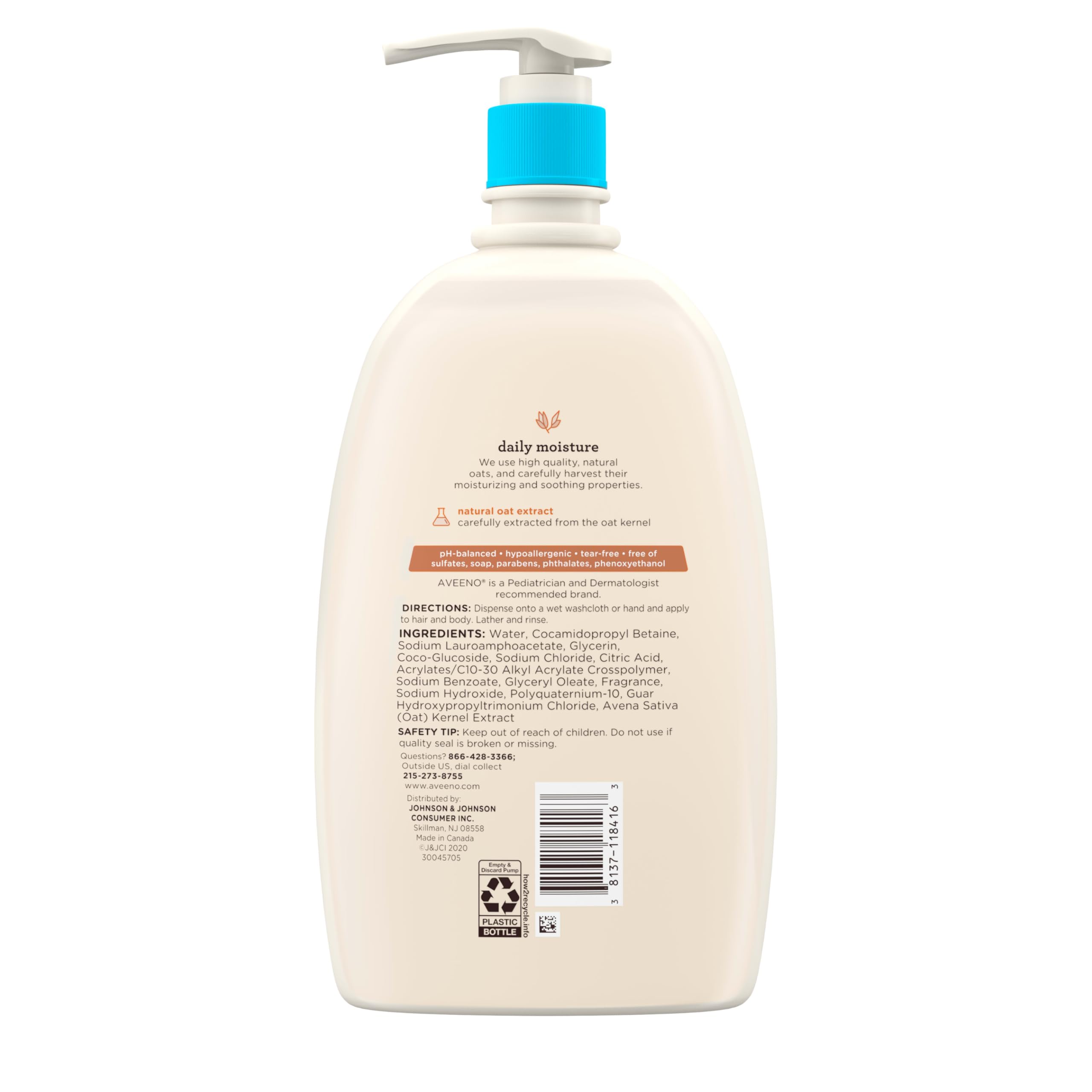 Aveeno Baby Daily Moisture hair after wash shows soft, manageable strands.