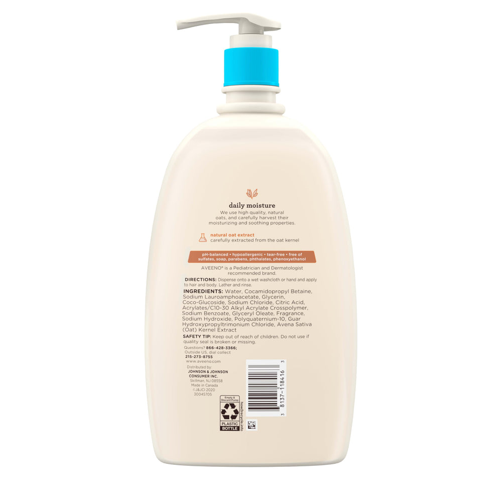 Aveeno Baby Daily Moisture hair after wash shows soft, manageable strands.