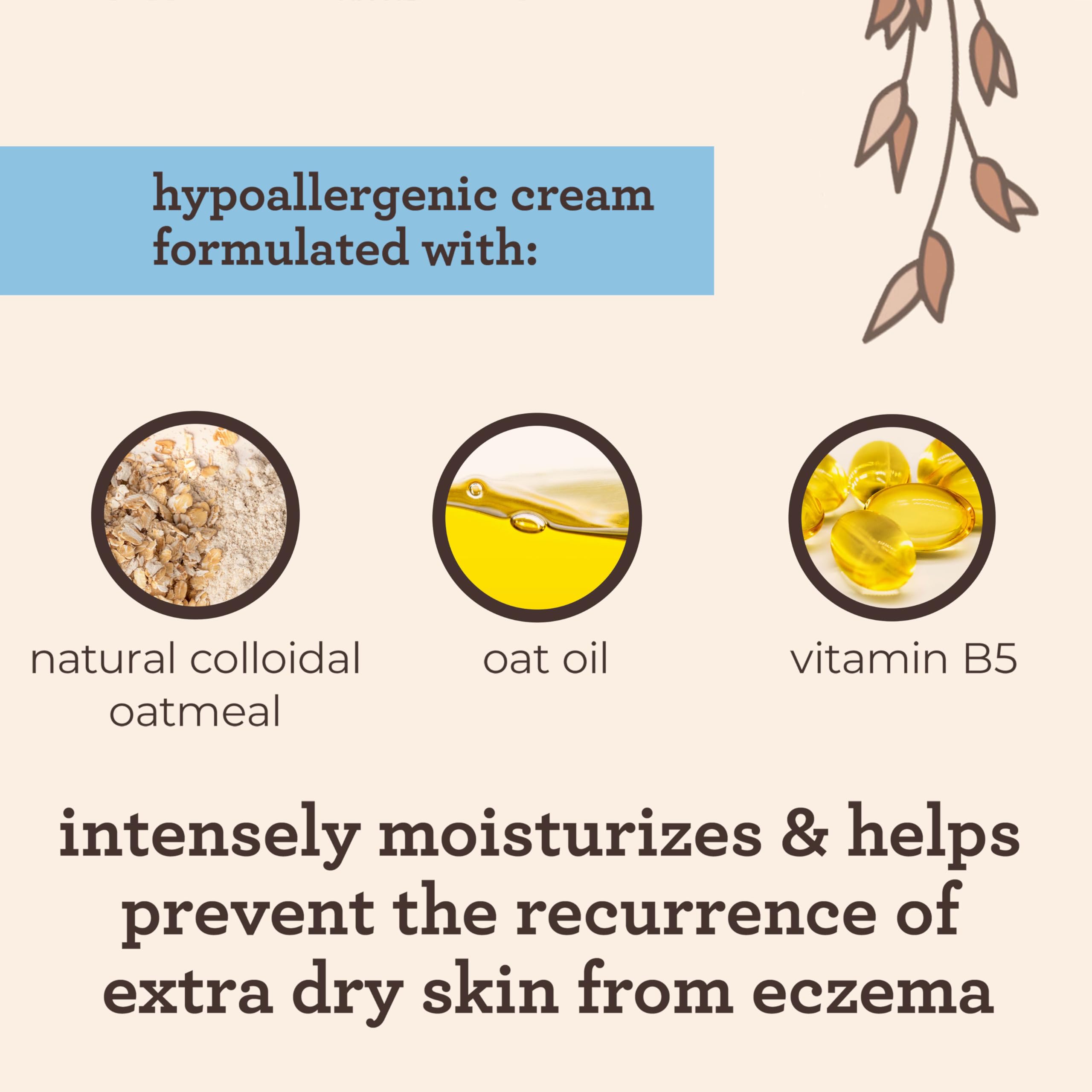 Ingredients oatmeal and vitamin B5 in Aveeno Baby Eczema Therapy Cream