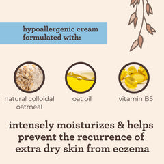 Ingredients oatmeal and vitamin B5 in Aveeno Baby Eczema Therapy Cream