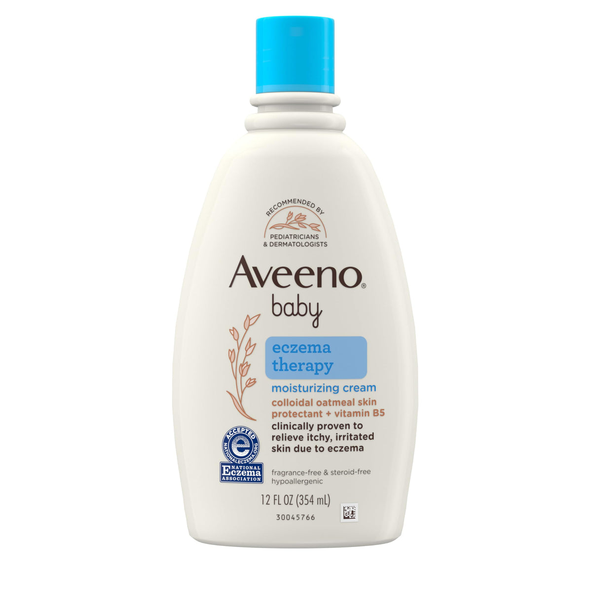 Aveeno Baby Eczema Therapy Cream tub front view for easy baby application