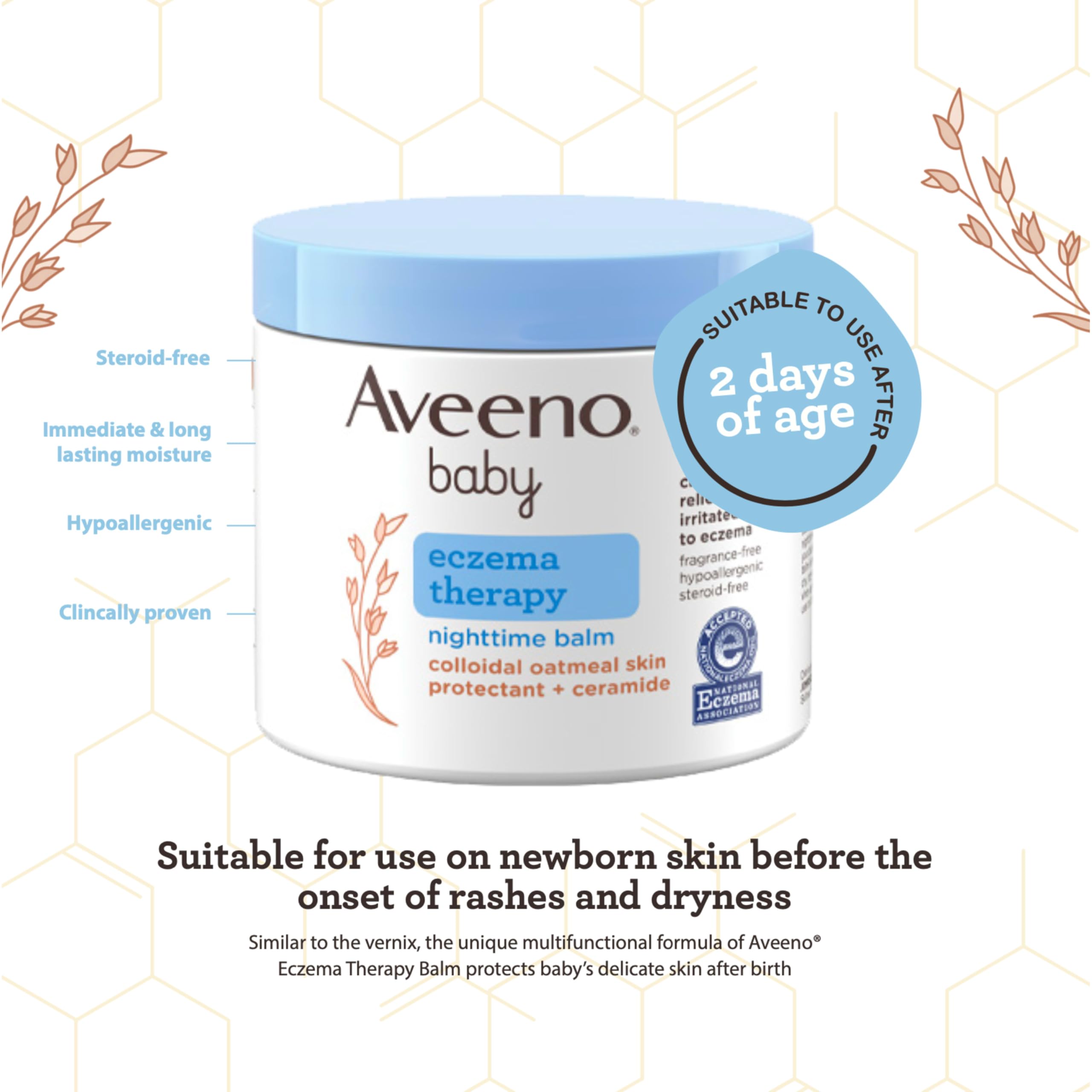 Barrier illustration representing moisture lock produced by Aveeno Baby Eczema Therapy Balm
