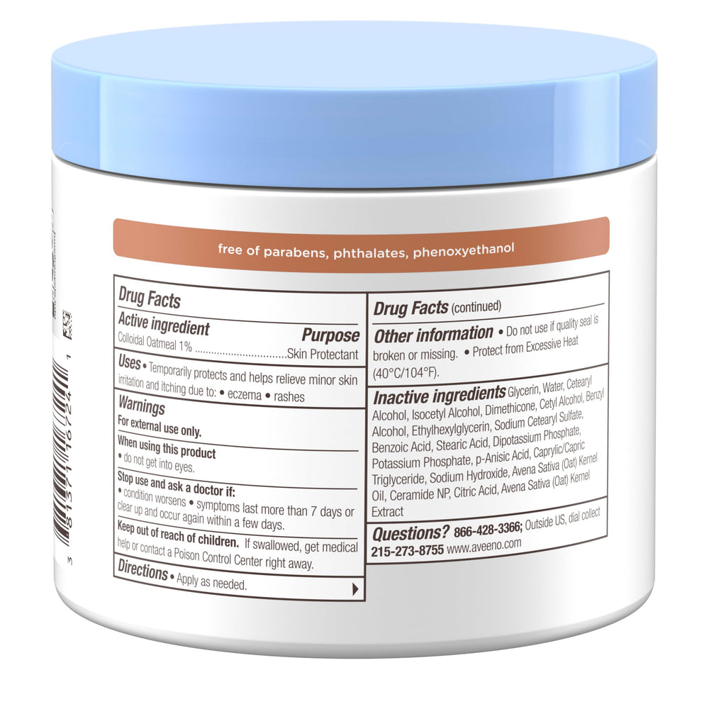 Nighttime routine with Aveeno Baby Eczema Therapy Balm for gentle facial and body care