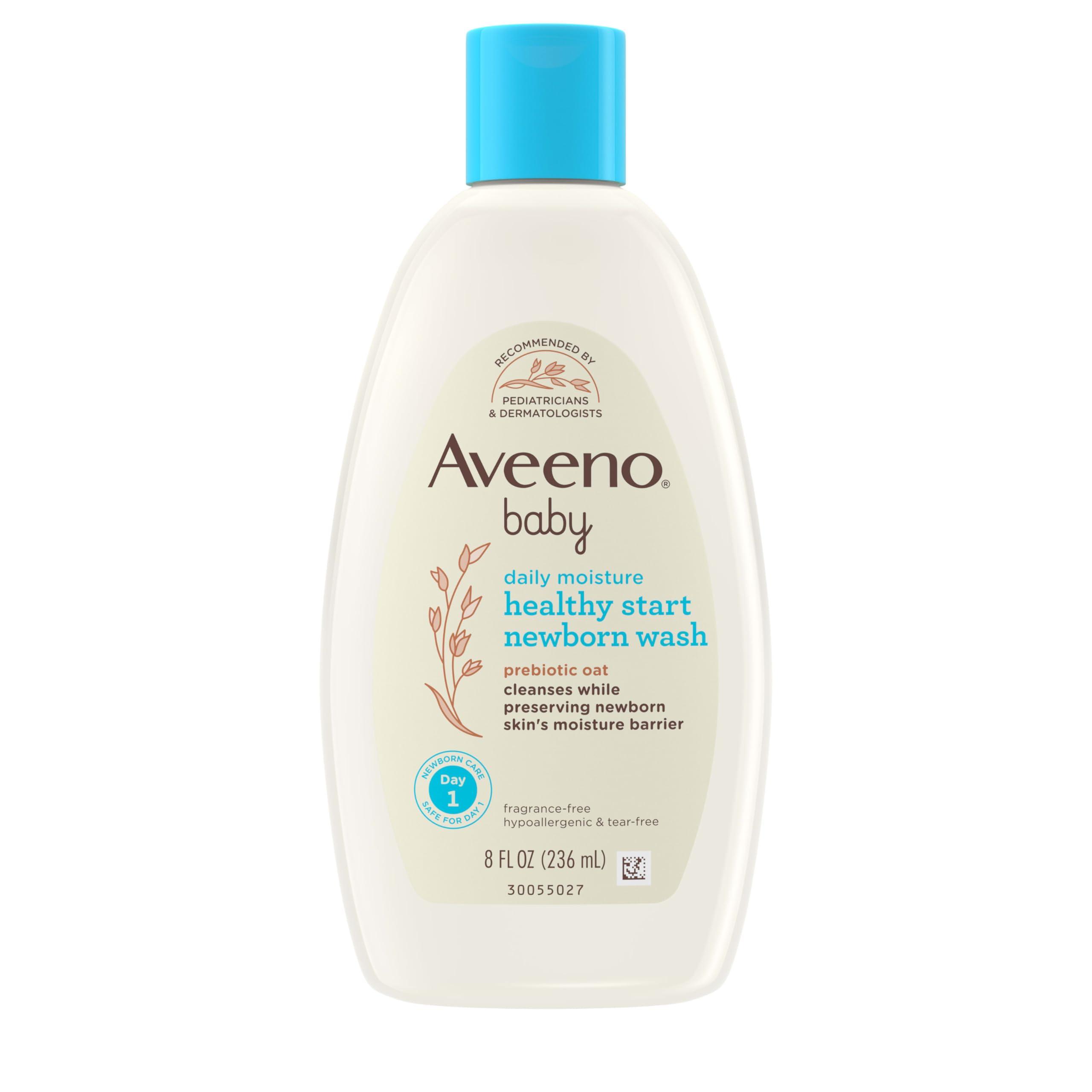 Aveeno Baby Healthy Start Newborn Wash bottle offers gentle cleansing for delicate newborn skin.