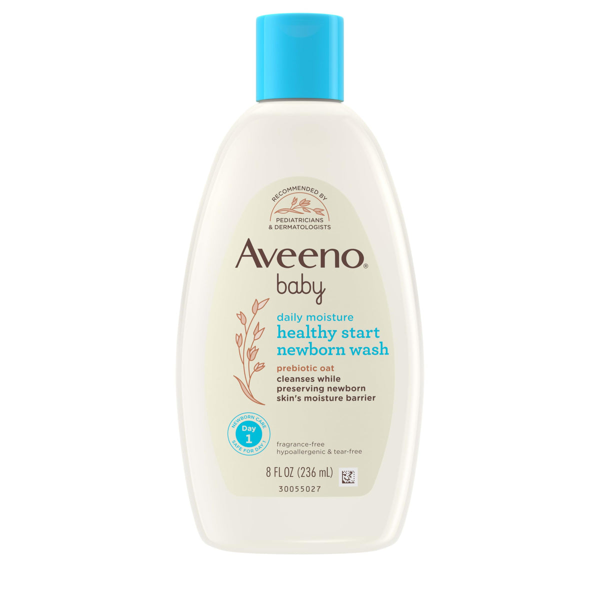 Aveeno Baby Healthy Start Newborn Wash bottle offers gentle cleansing for delicate newborn skin.