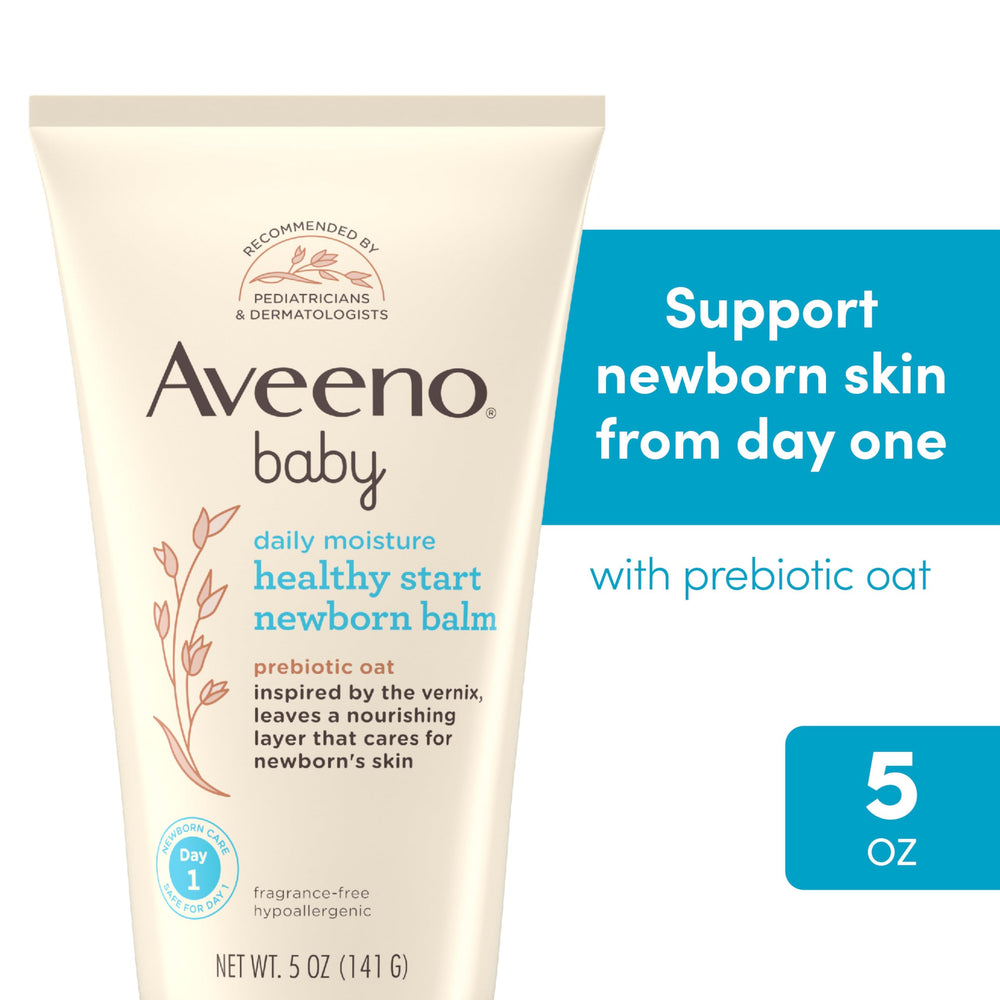 Aveeno Baby Healthy Start Balm with vernix-inspired formula protecting newborn skin