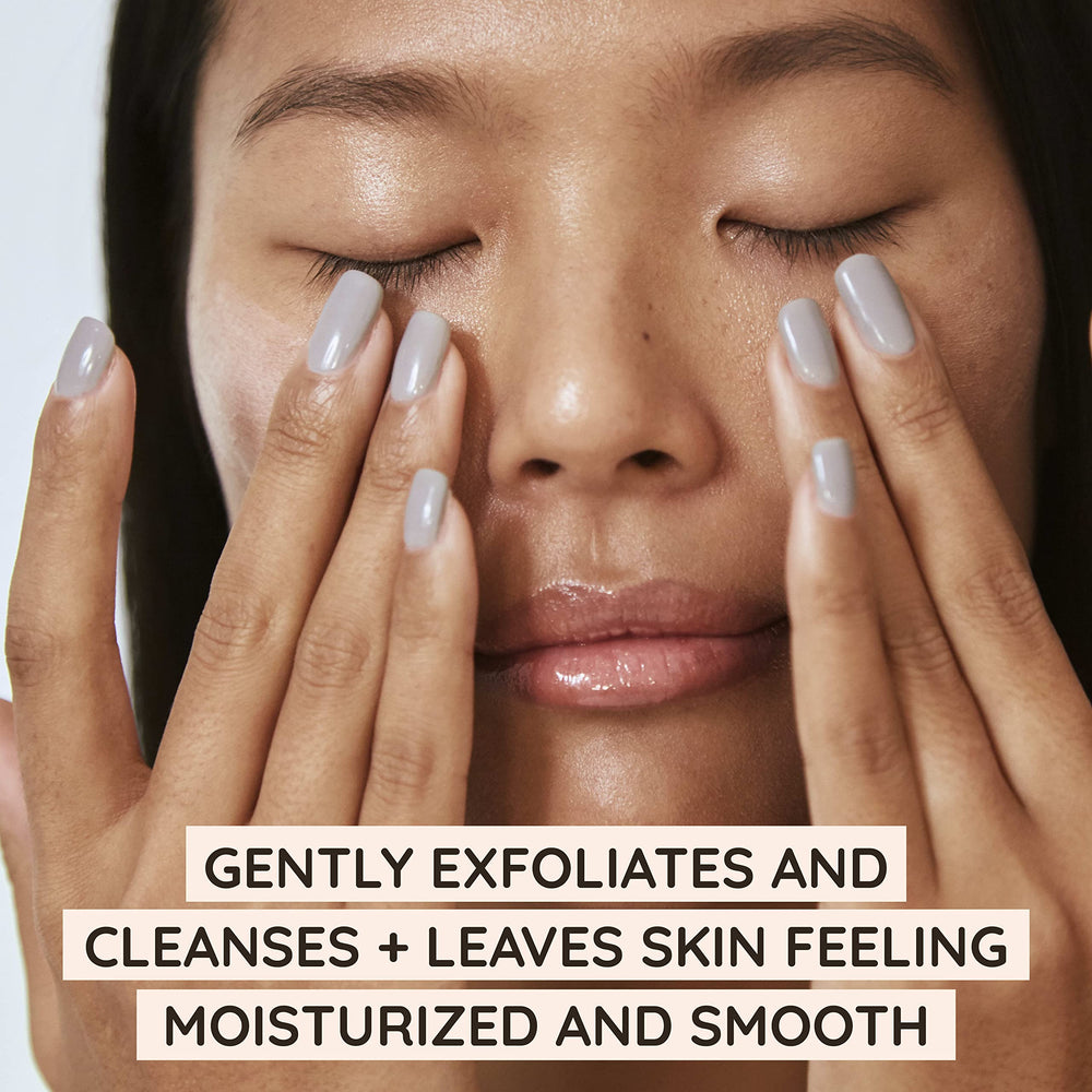 Aveeno Calm + Restore Exfoliator texture close-up highlights non-abrasive PHA action.