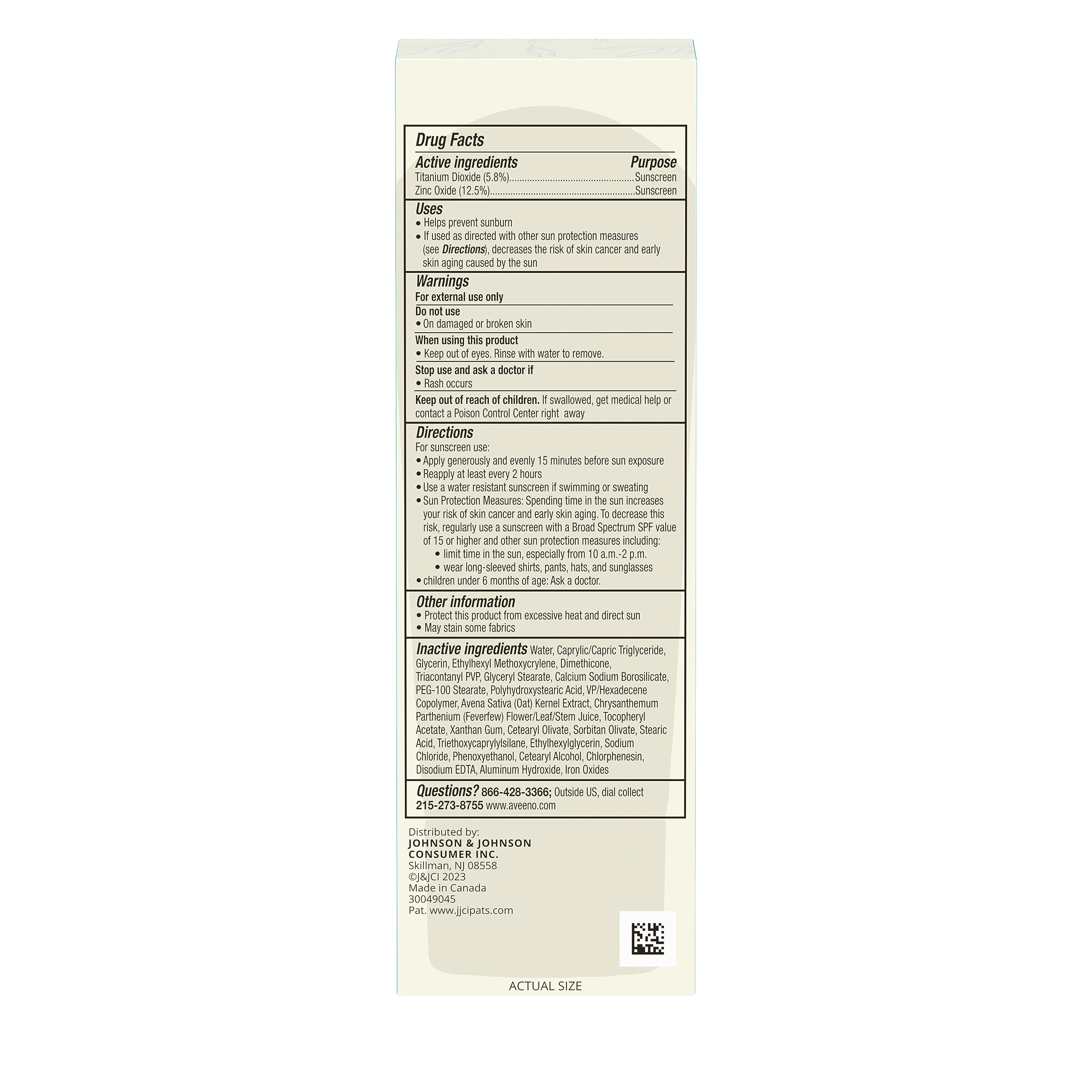Aveeno Calm + Restore sensitive skin friendly formula for rosacea-prone use.
