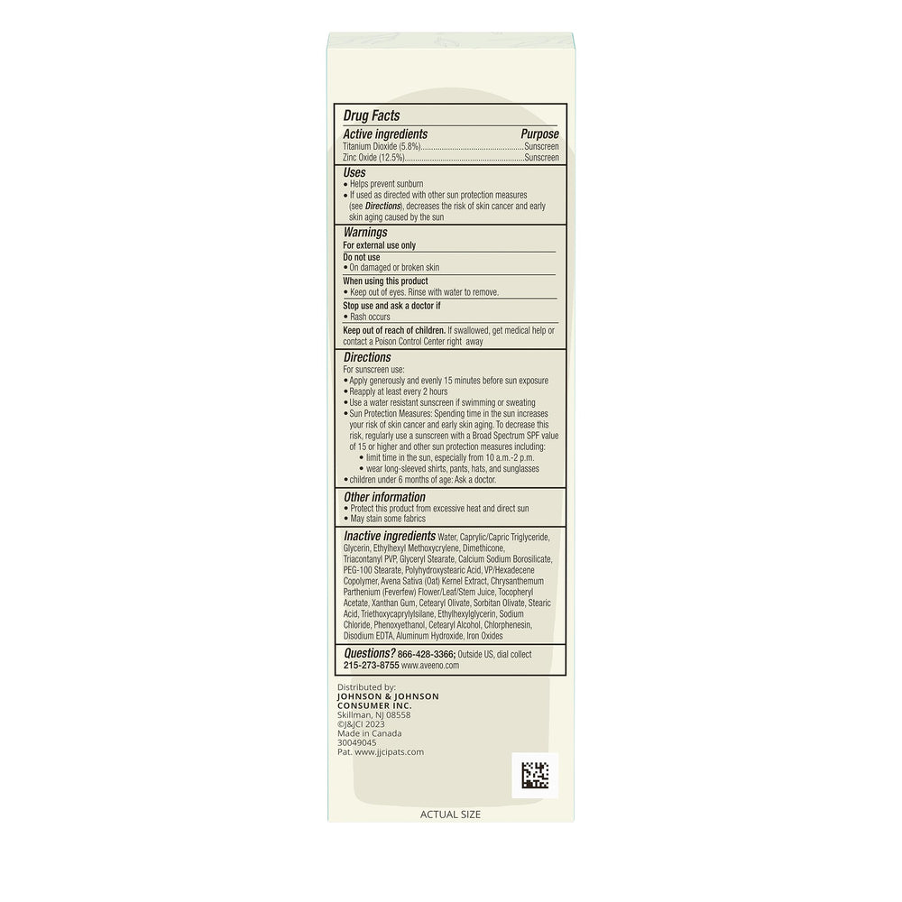 Aveeno Calm + Restore sensitive skin friendly formula for rosacea-prone use.
