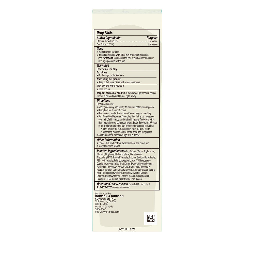 Aveeno Calm + Restore mineral sunscreen provides UVA/UVB protection while moisturizing.