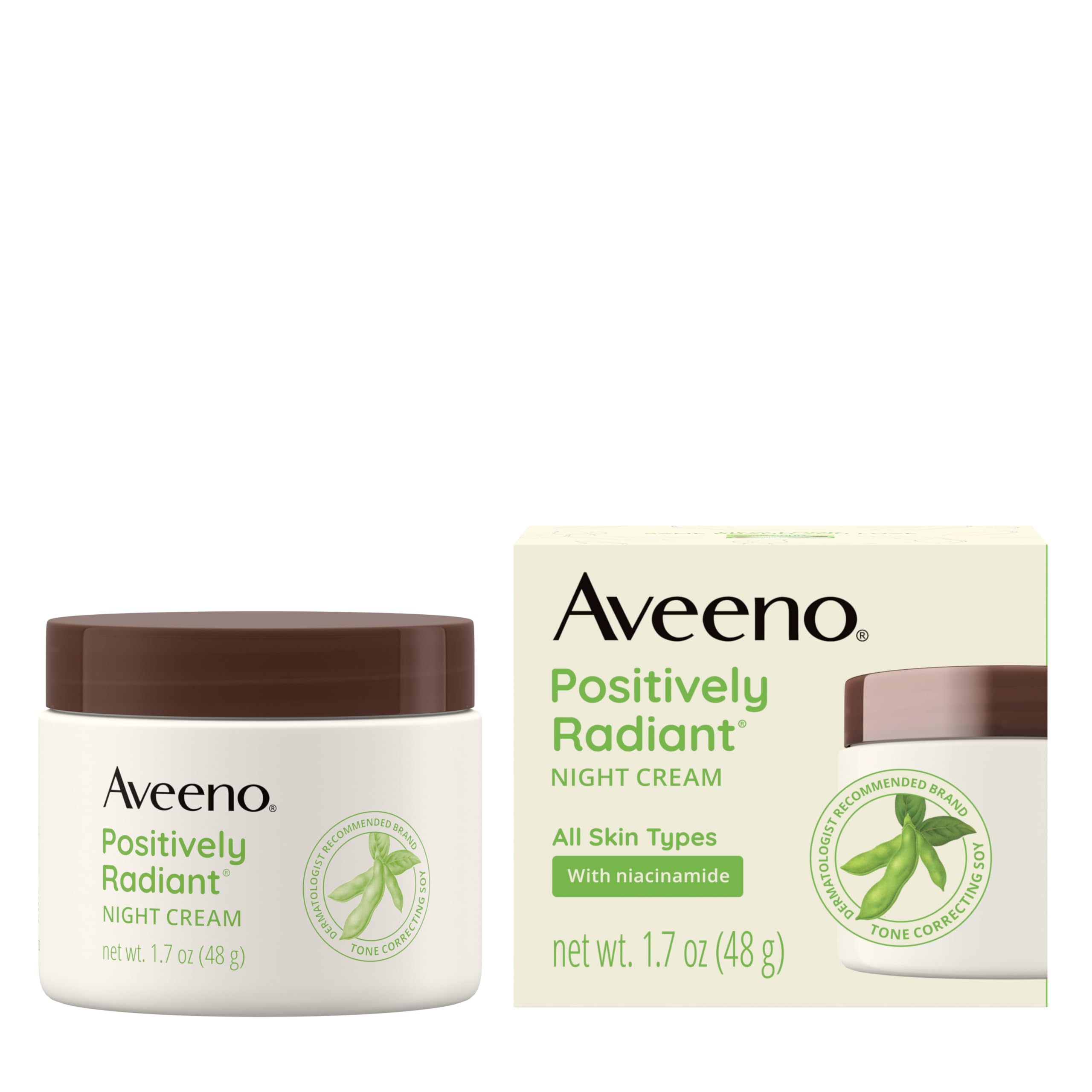 Aveeno dermatologist-recommended brand logo signals trusted skincare
