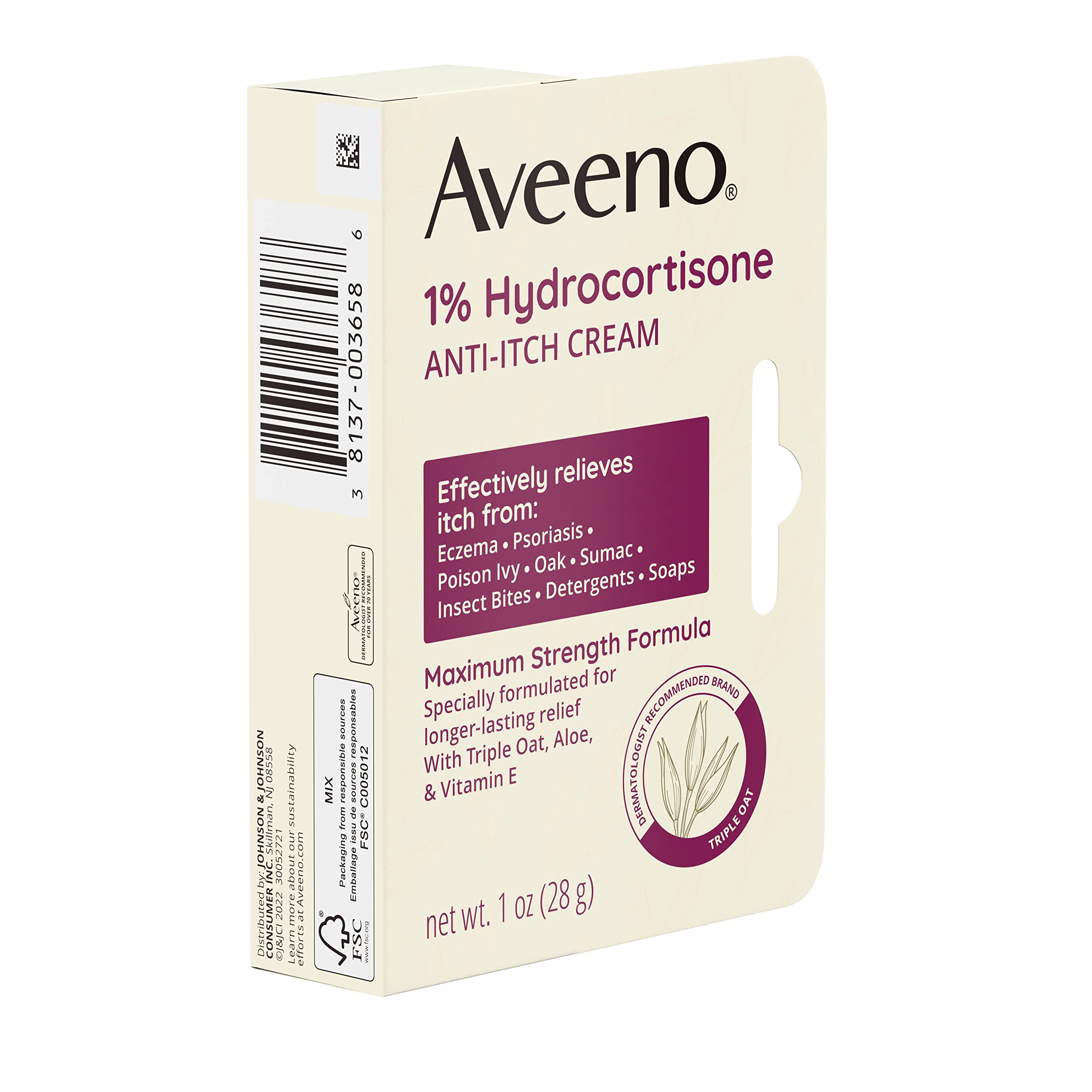 Aveeno eczema and psoriasis relief cream for minor skin irritations.