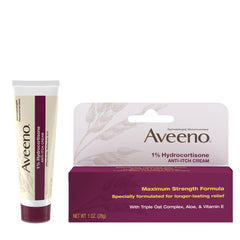 Aveeno fragrance-free anti-itch cream on skin offers relief for fragrance-sensitive skin.