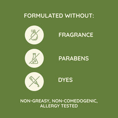 Aveeno fragrance-free lotion texture close-up shows creamy, fast-absorbing formula