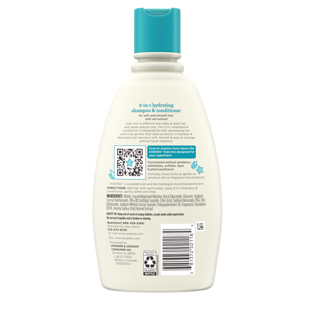 Aveeno Kids 2-in-1 triple-pack packaging image.
