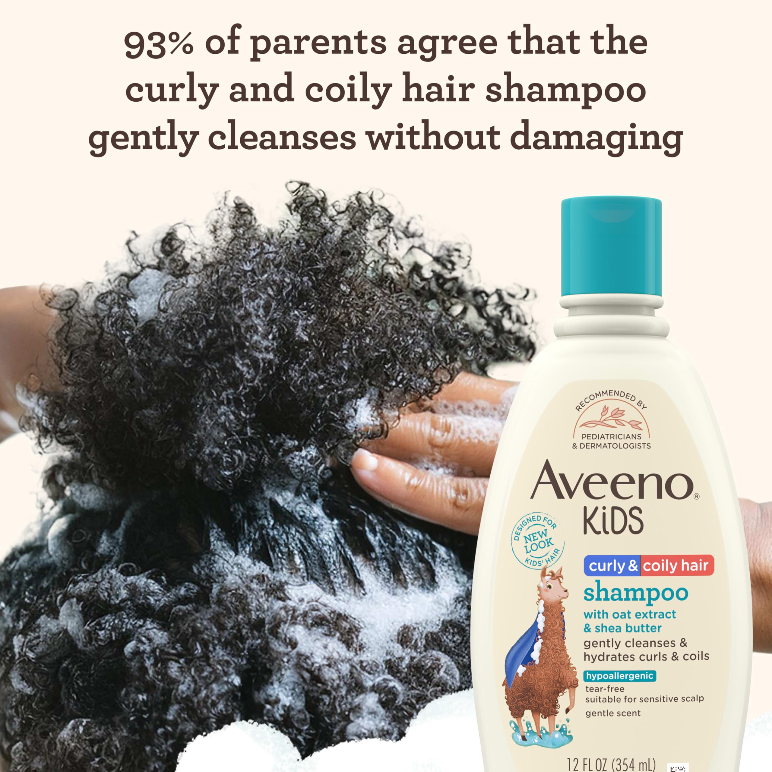 Aveeno Kids Curly and Coily Shampoo after wash curls look defined