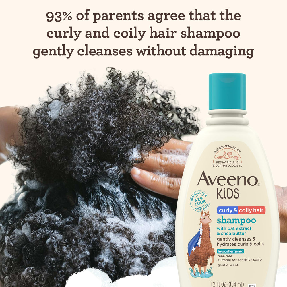Aveeno Kids Curly and Coily Shampoo after wash curls look defined