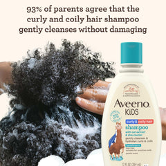 Aveeno Kids Curly and Coily Shampoo after wash curls look defined