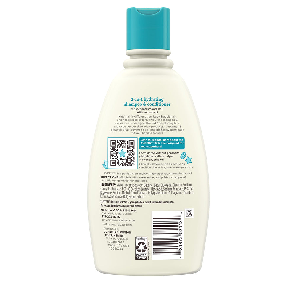 Aveeno Kids daily haircare routine promotes manageable hair.