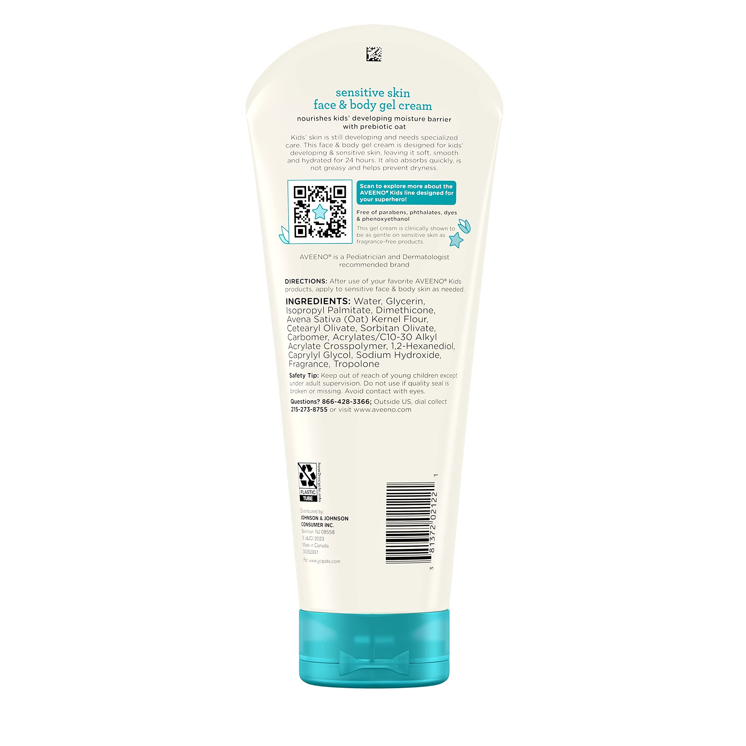 Aveeno Kids smooth skin after use, showing lasting hydration.