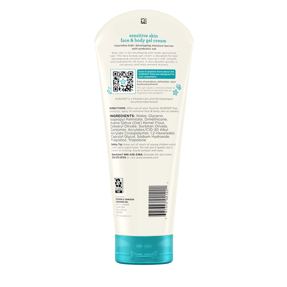 Aveeno Kids smooth skin after use, showing lasting hydration.