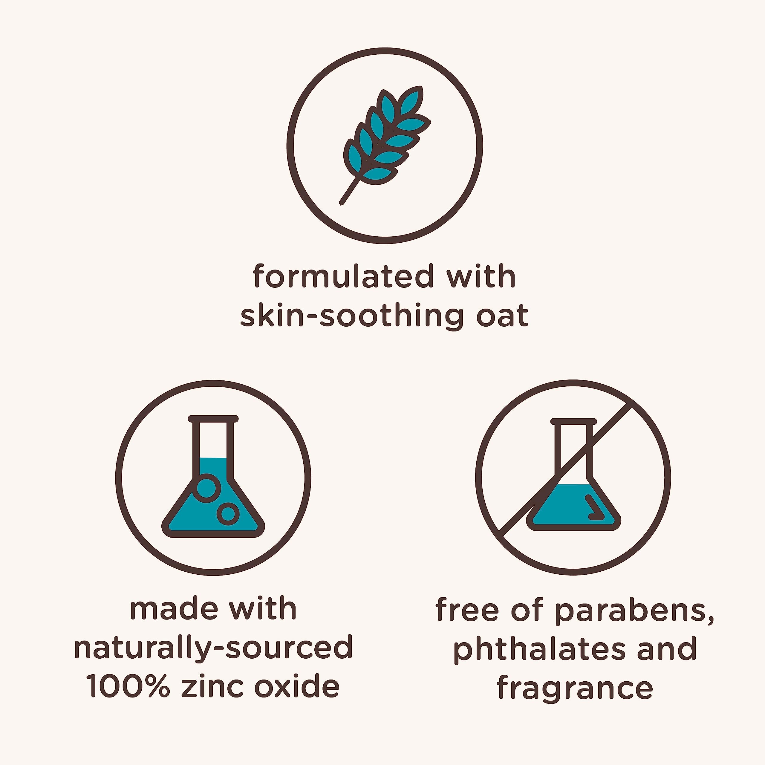 Aveeno Kids fragrance-free, paraben-free formula offers gentle protection for sensitive skin