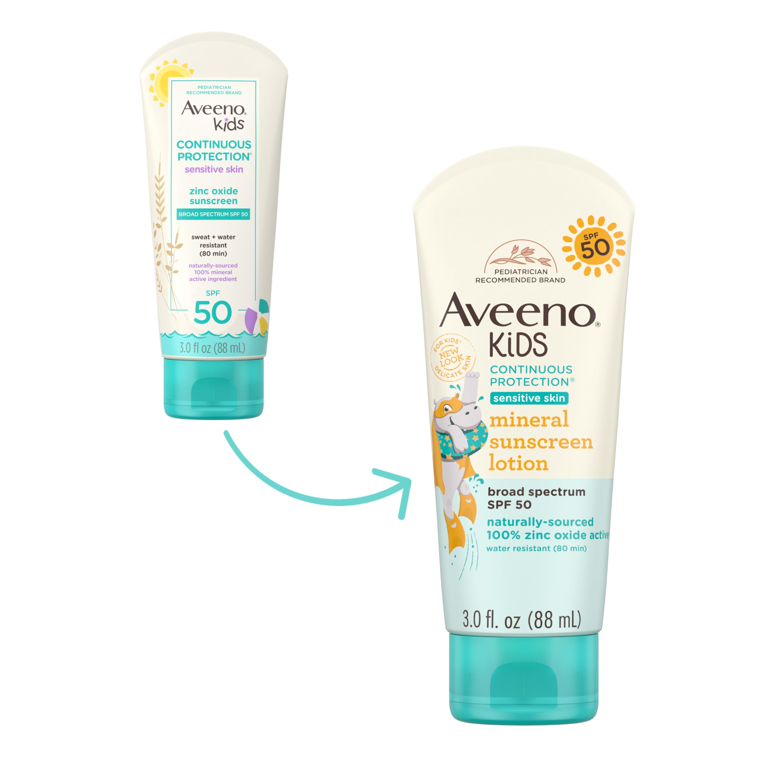 Aveeno Kids tear-free sunscreen lotion makes application gentle on children's eyes