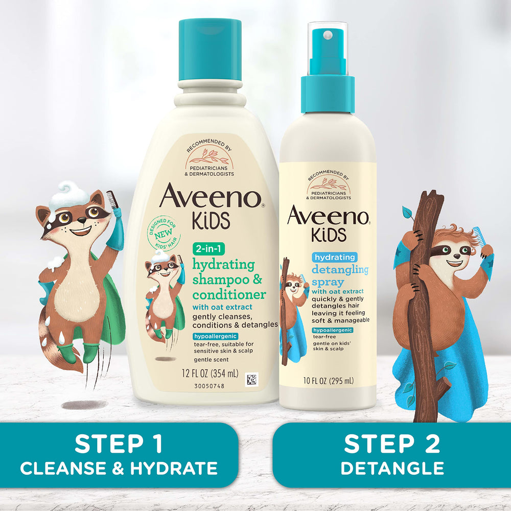 Aveeno Kids tear-free formula keeps bath time calm.
