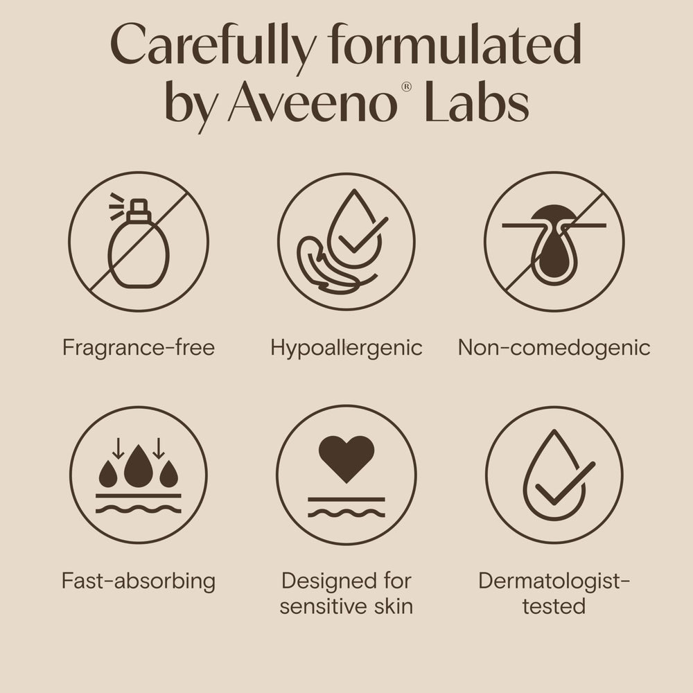 Aveeno oat gel texture close-up shows lightweight, quick-absorbing hydration.