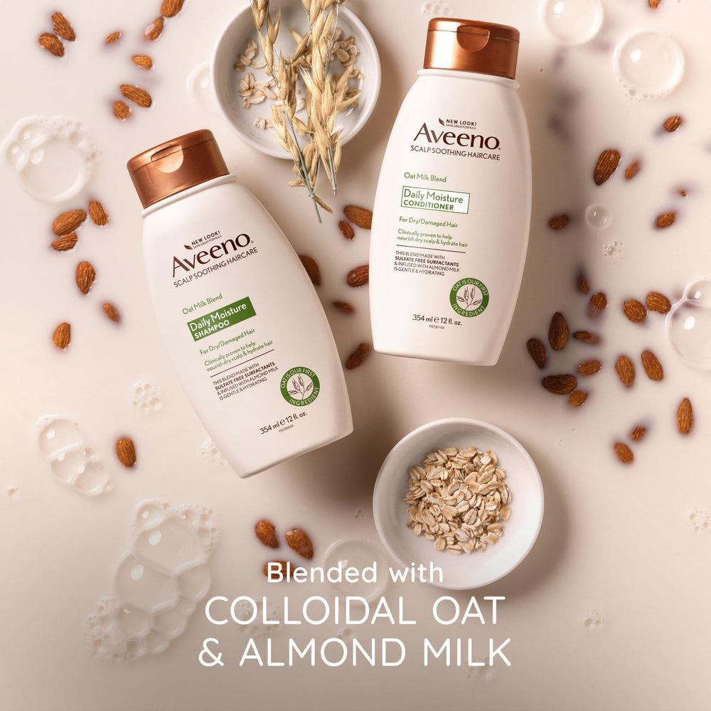 Color-safe Aveeno Oat Milk Shampoo protects color-treated hair.