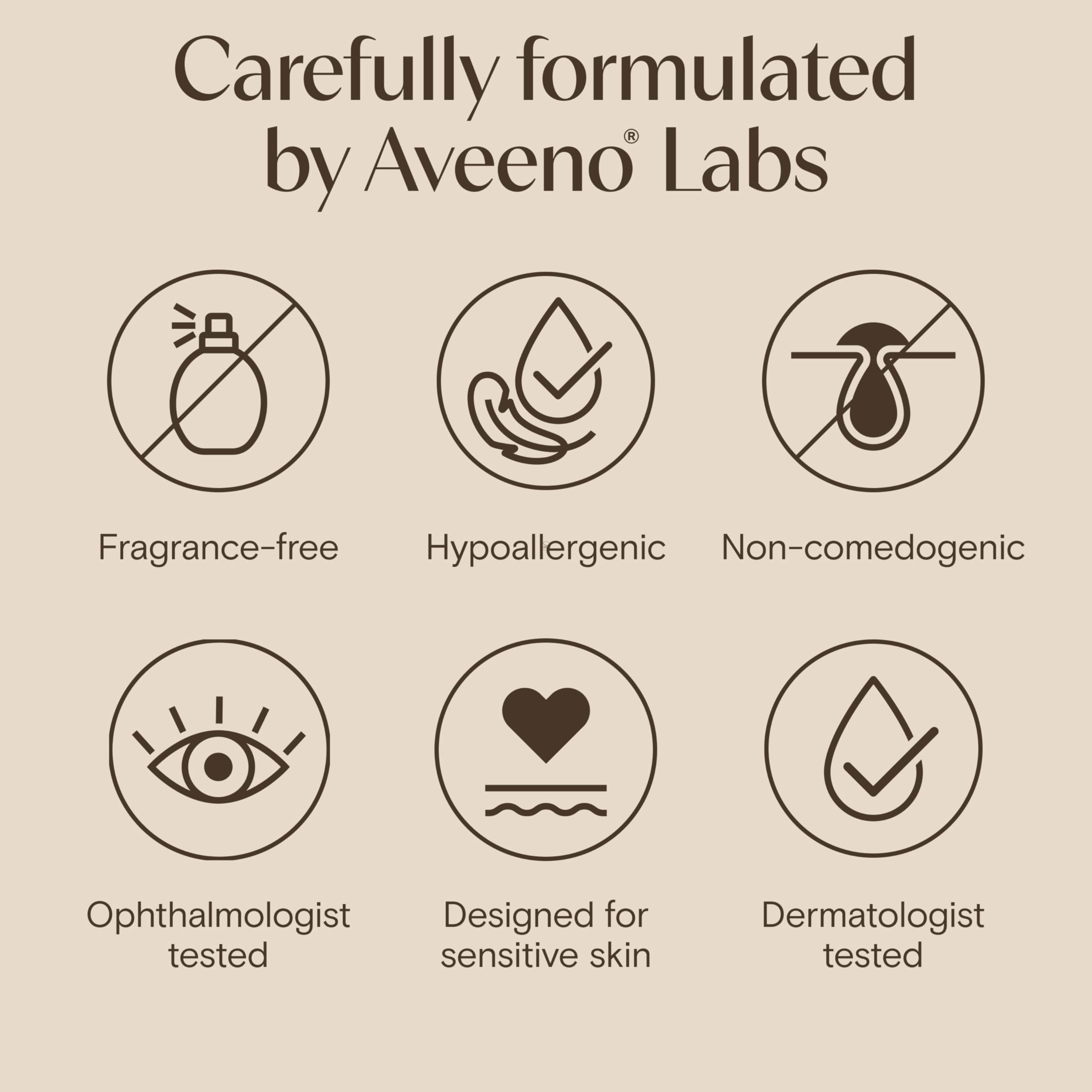 Aveeno bottle packaging made with recycled plastic, eco-friendly option.