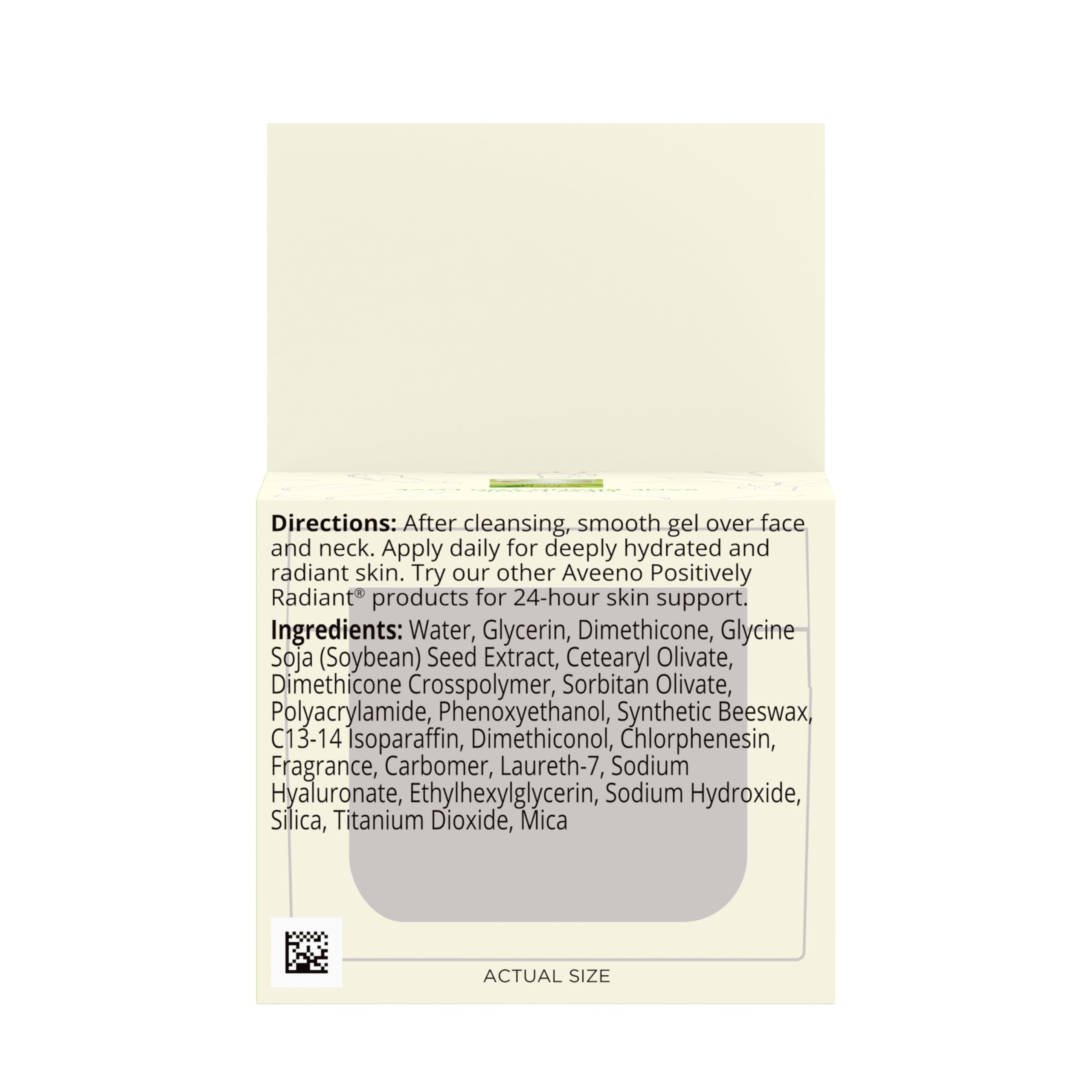 Aveeno Positively Radiant daily application scene suggests easy routine.