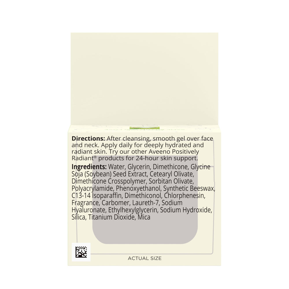 Aveeno Positively Radiant daily application scene suggests easy routine.