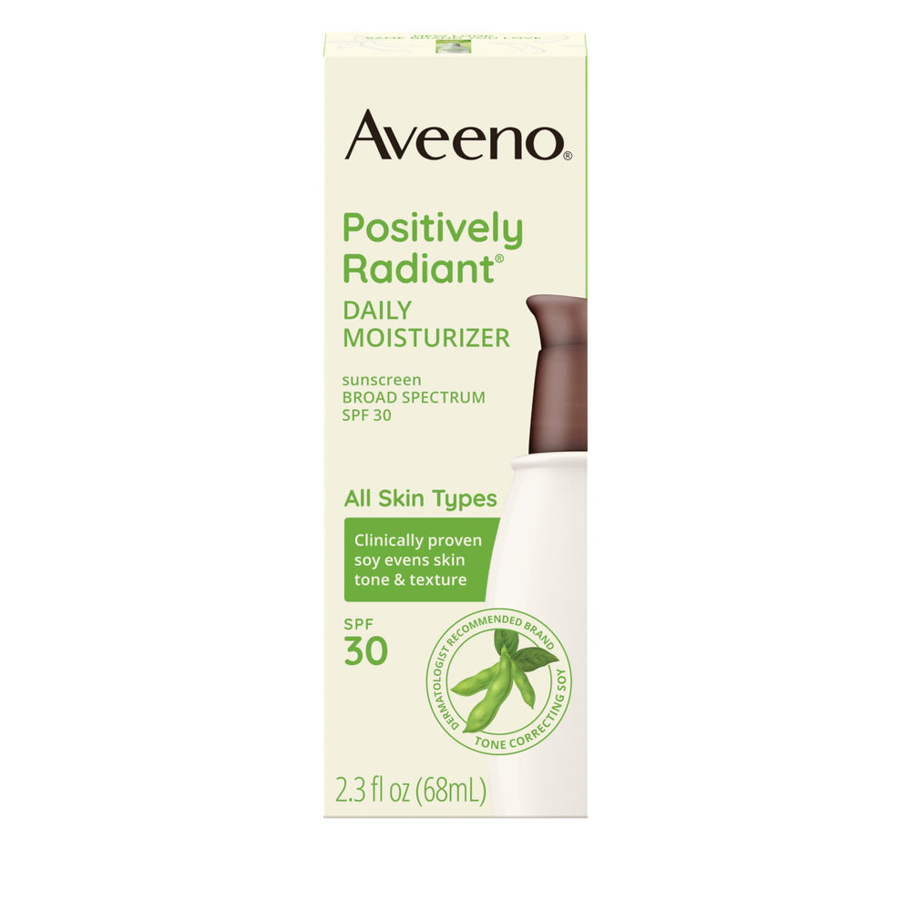 Aveeno Positively Radiant SPF 30 under makeup-ready finish