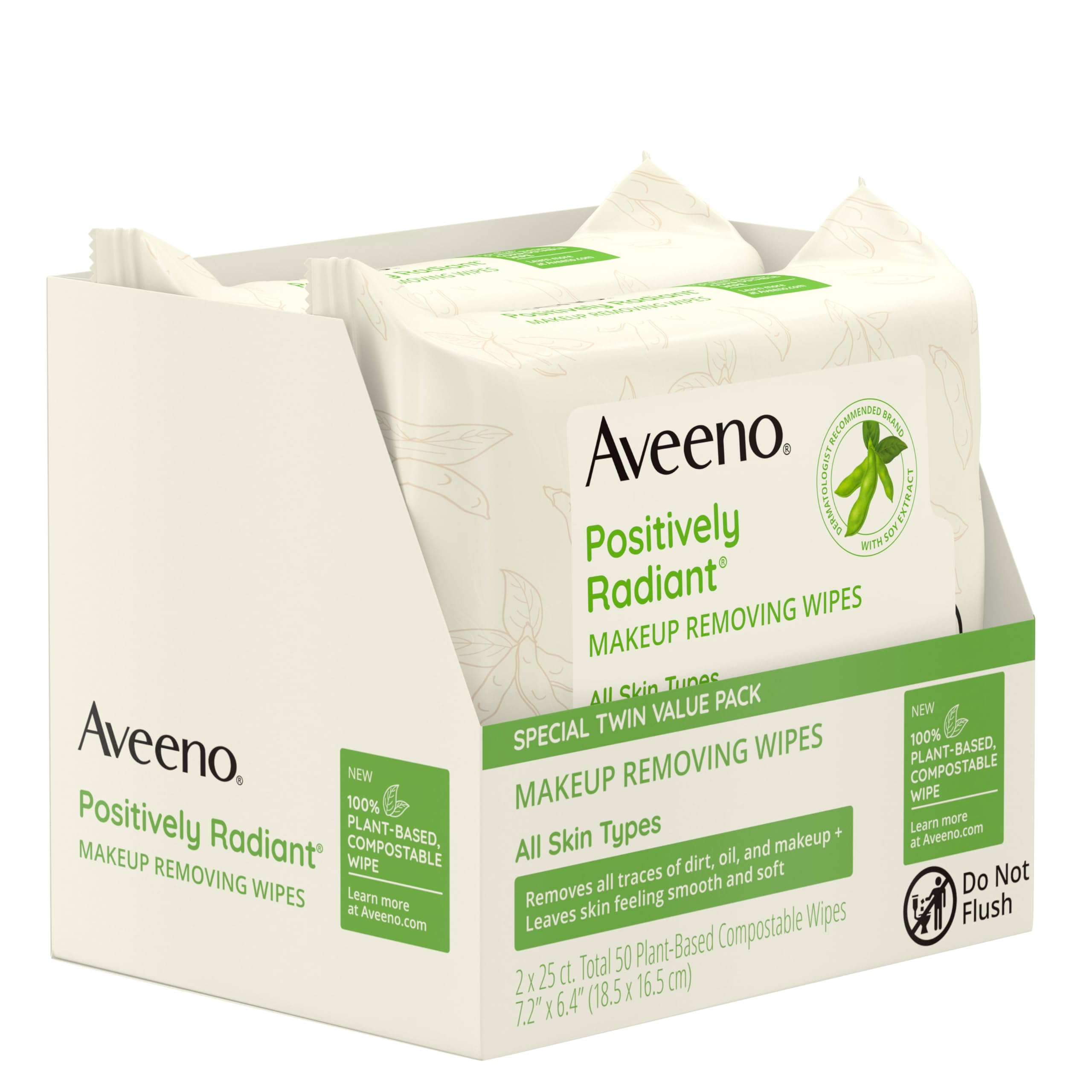 Aveeno Positively Radiant wipes texture close-up showing ultra-soft cloth.