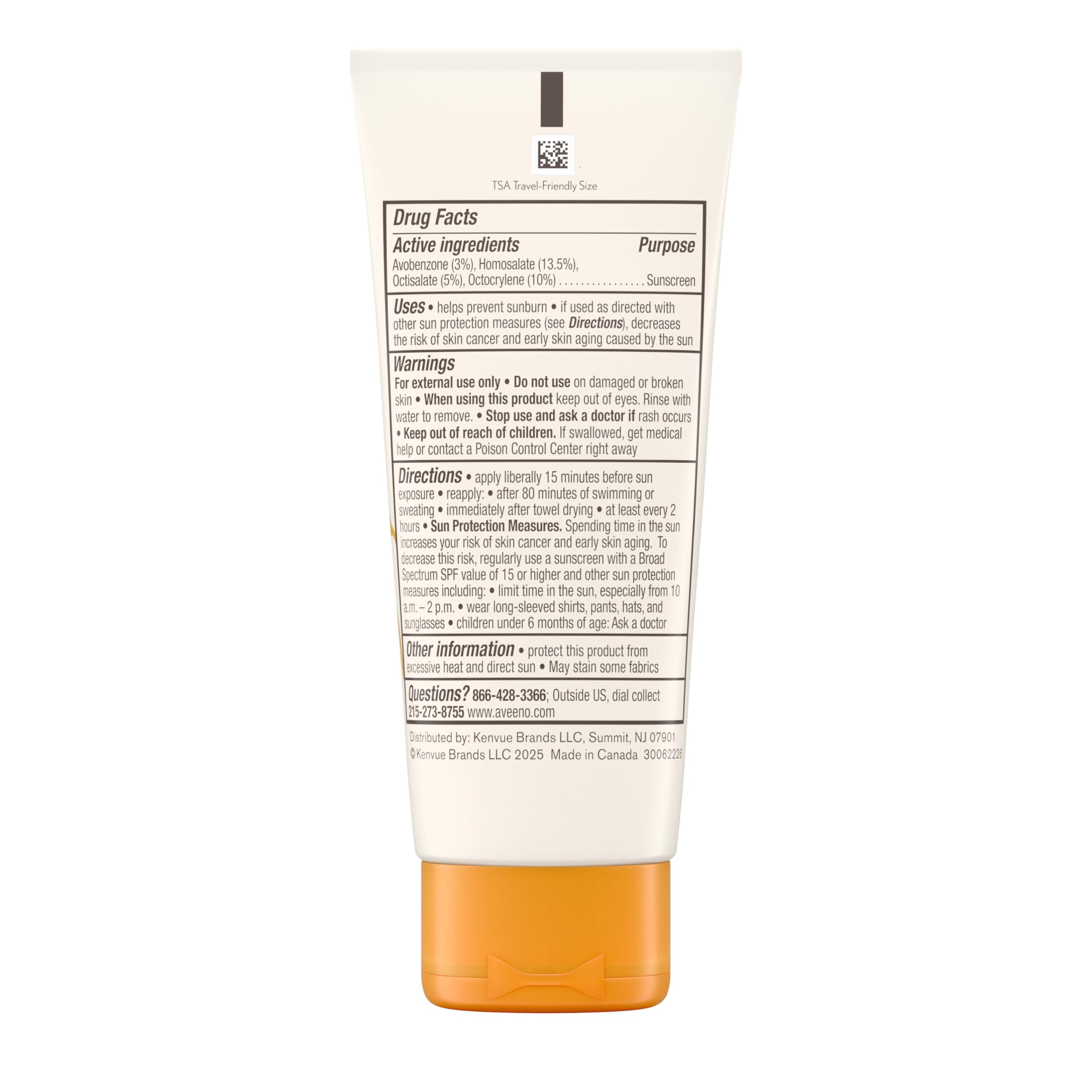 Aveeno Protect + Hydrate SPF 60 fragrance-free formula for sensitive skin.