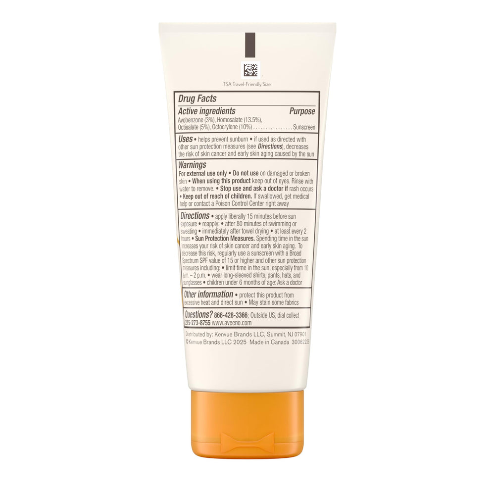 Aveeno Protect + Hydrate SPF 60 fragrance-free formula for sensitive skin.