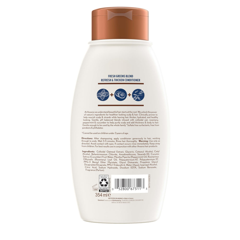 Aveeno shiny-soft hair after use displays nourished, healthy-looking strands.