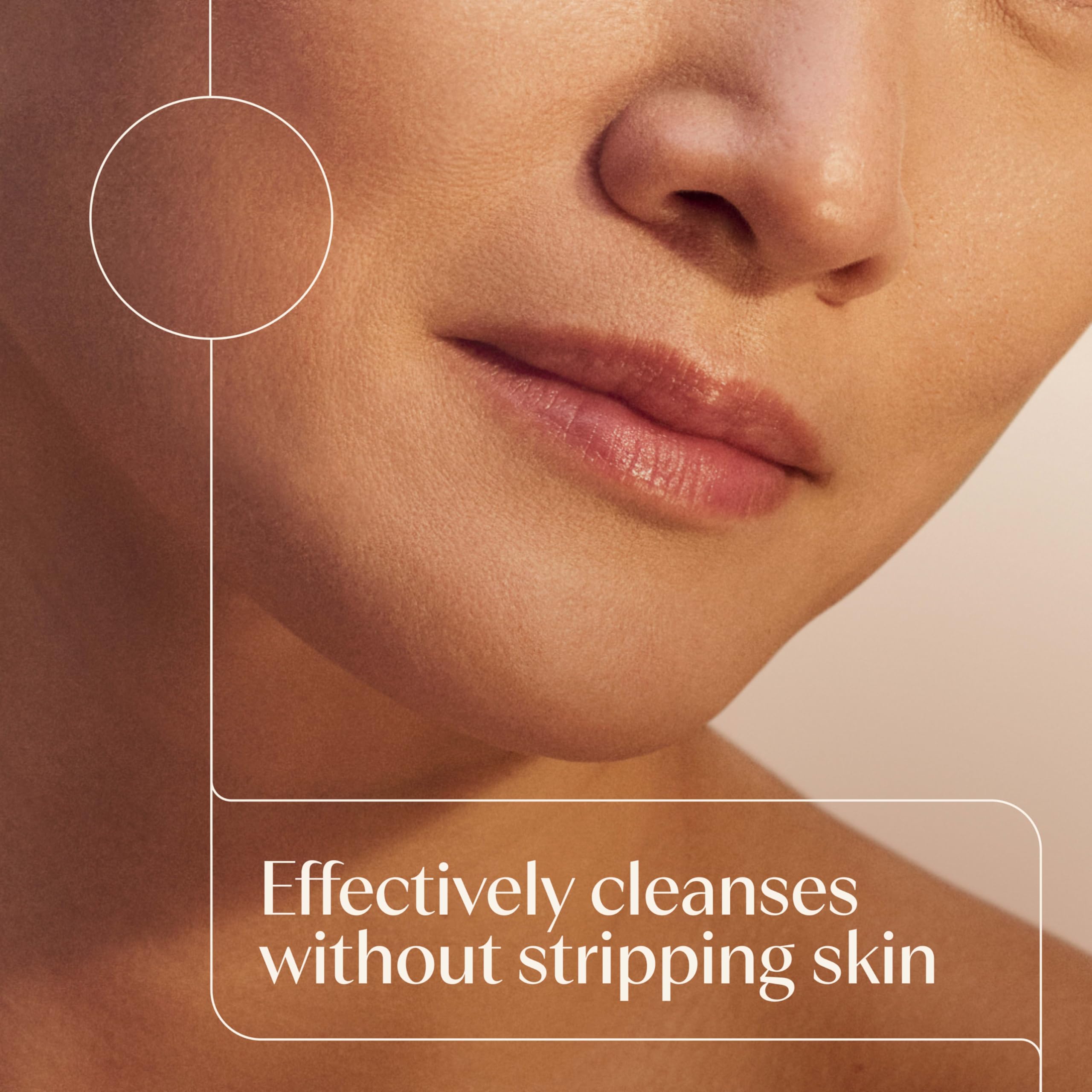 Aveeno skin after use close-up shows clean, soothed appearance.