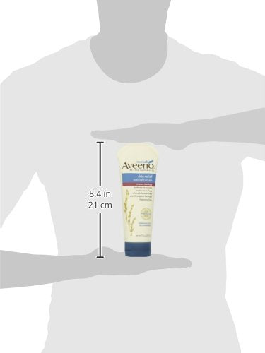 Aveeno Skin Relief fragrance-free, derm-recommended heritage badge shown.