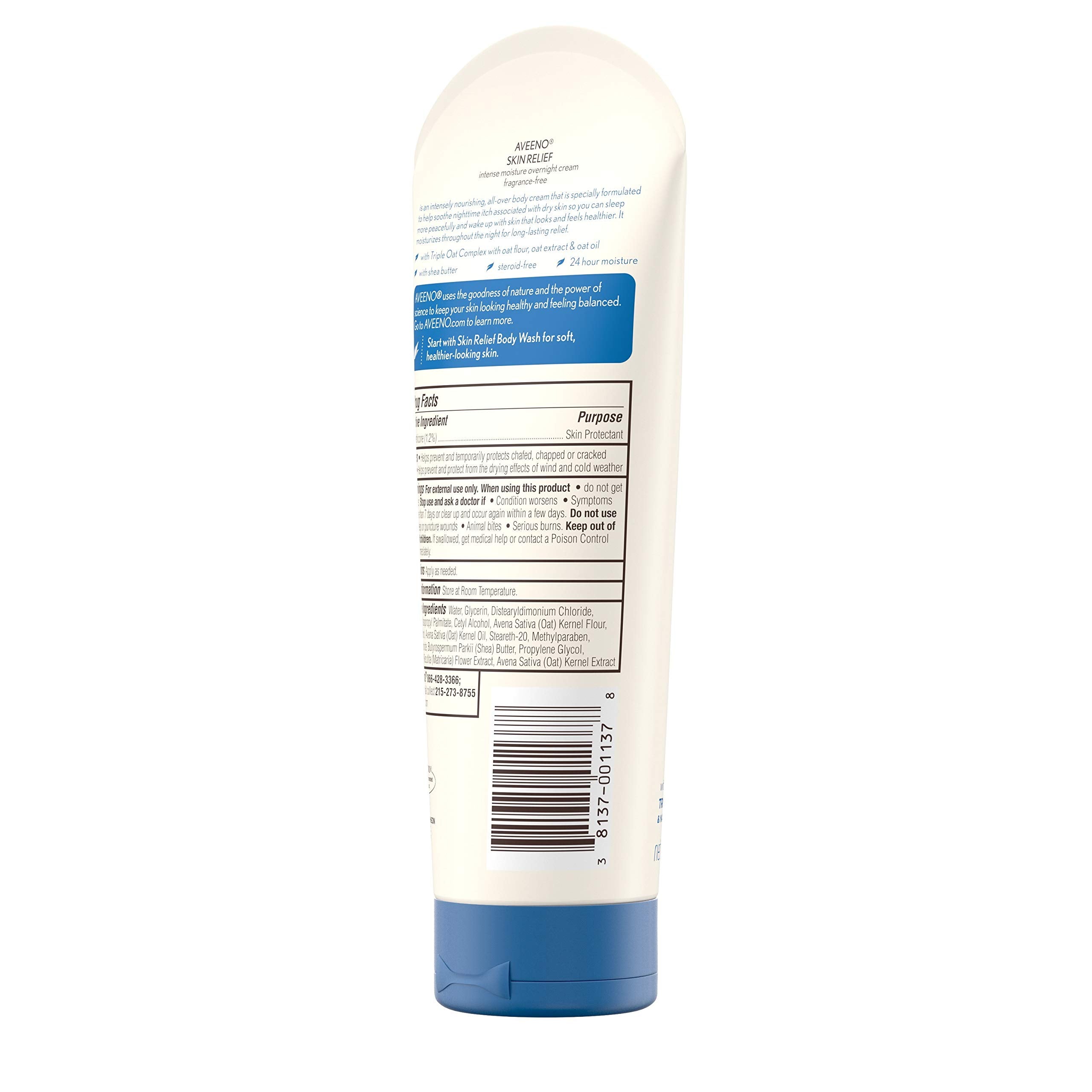 Aveeno Skin Relief Triple Oat Complex lineup with oat flour, extract, and oil.