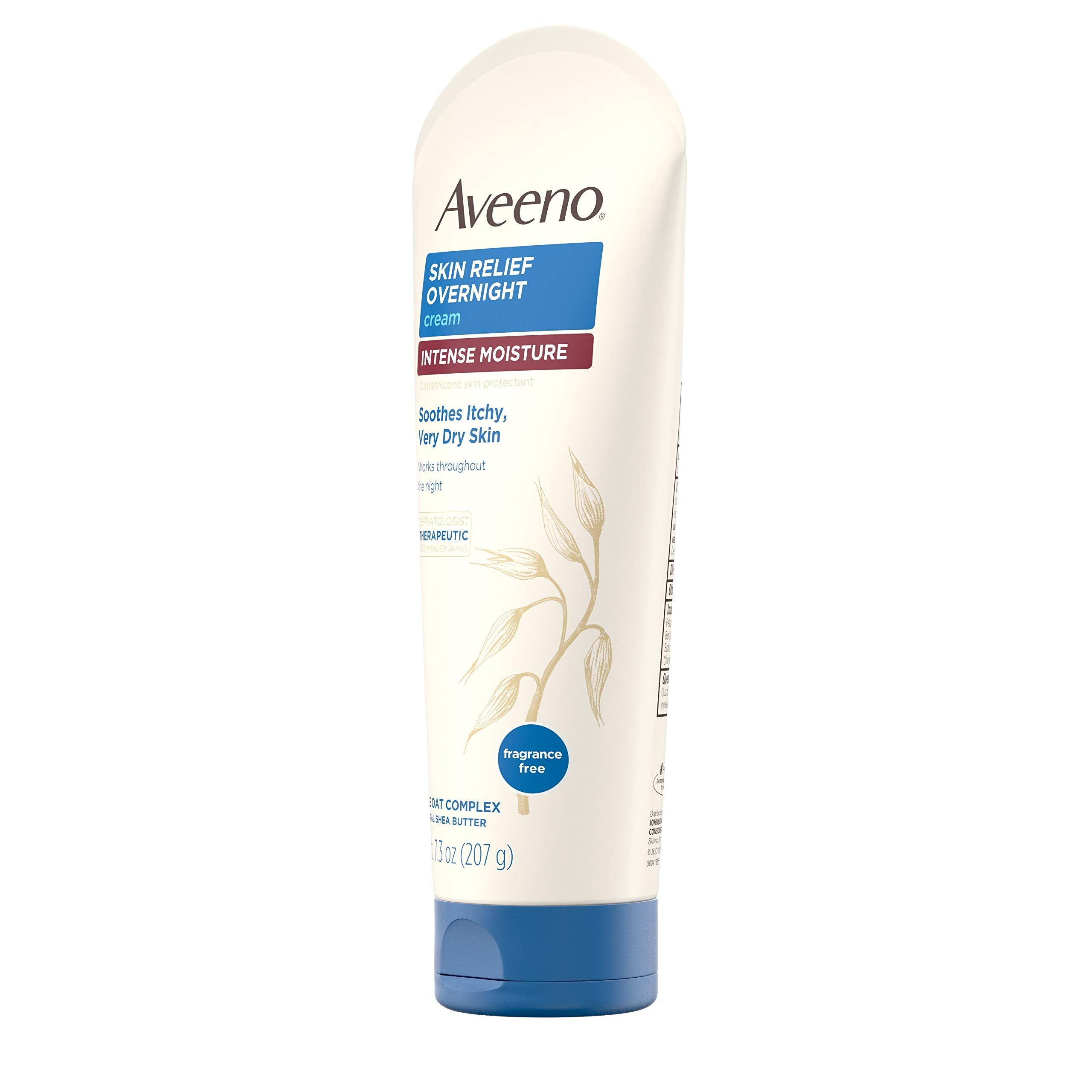 Aveeno Skin Relief Night Cream visual cue for wind and cold protection.