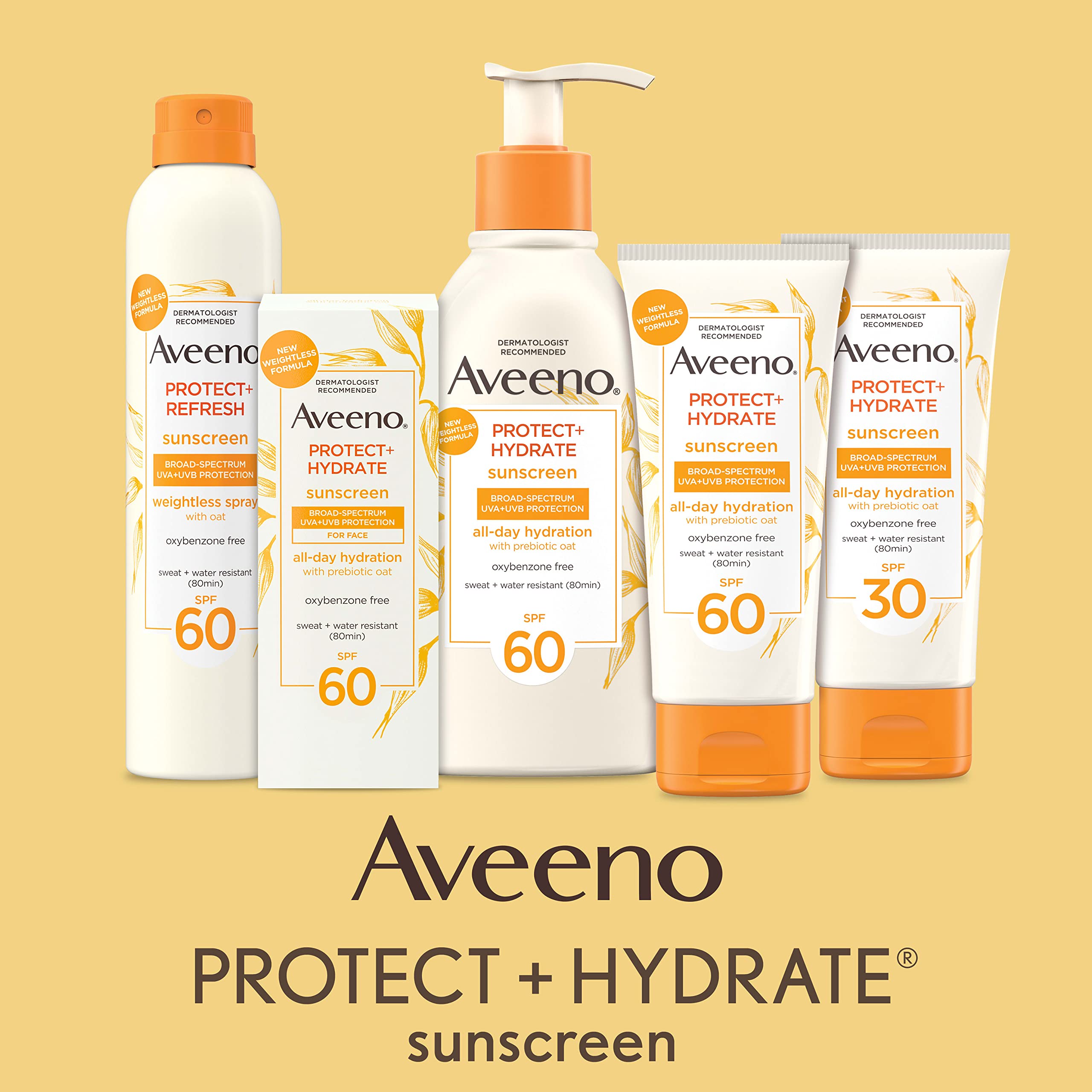 Close-up of SPF 60 product showing broad spectrum protection and 80-minute water resistance.