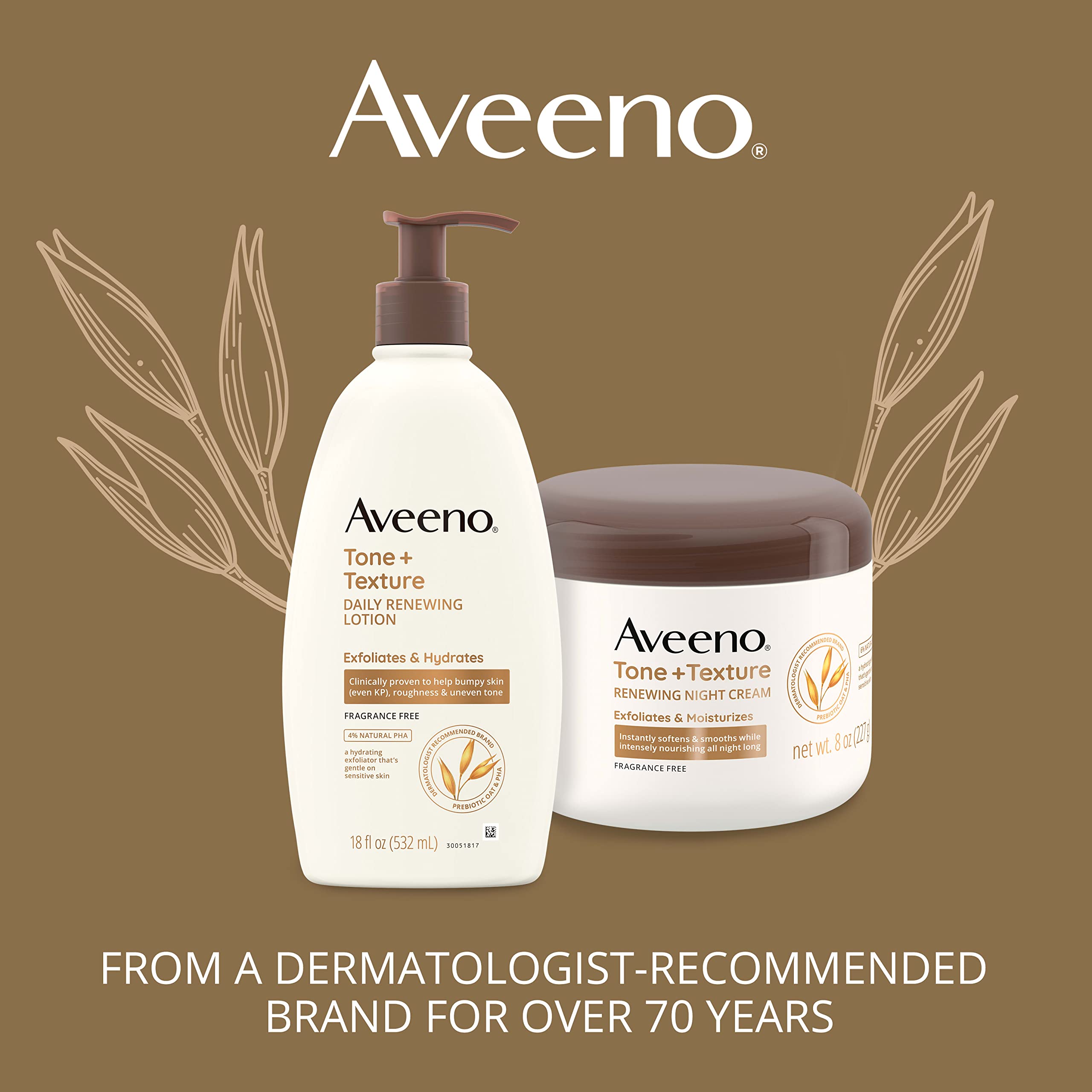 Aveeno Tone + Texture Renewing Night Cream fast-absorbing formula leaves skin soft