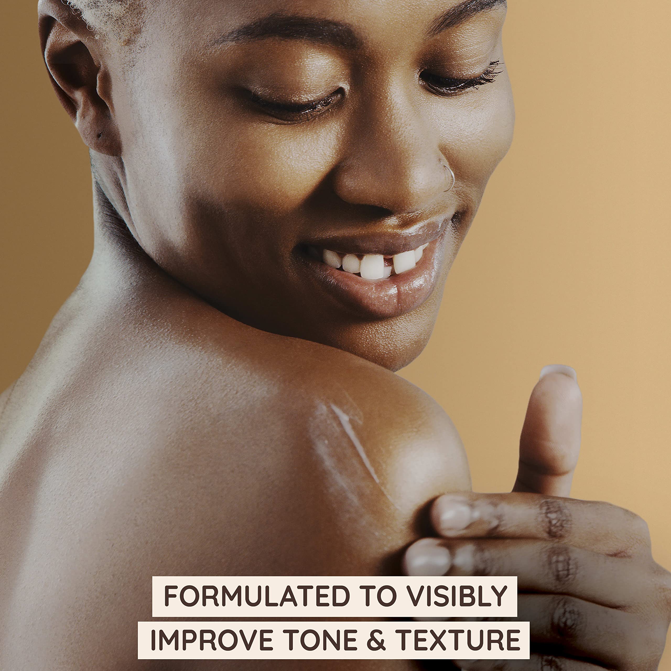 Aveeno Tone + Texture Renewing Night Cream swirled on skin shows gentle resurfacing and hydration