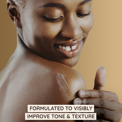 Aveeno Tone + Texture Renewing Night Cream swirled on skin shows gentle resurfacing and hydration