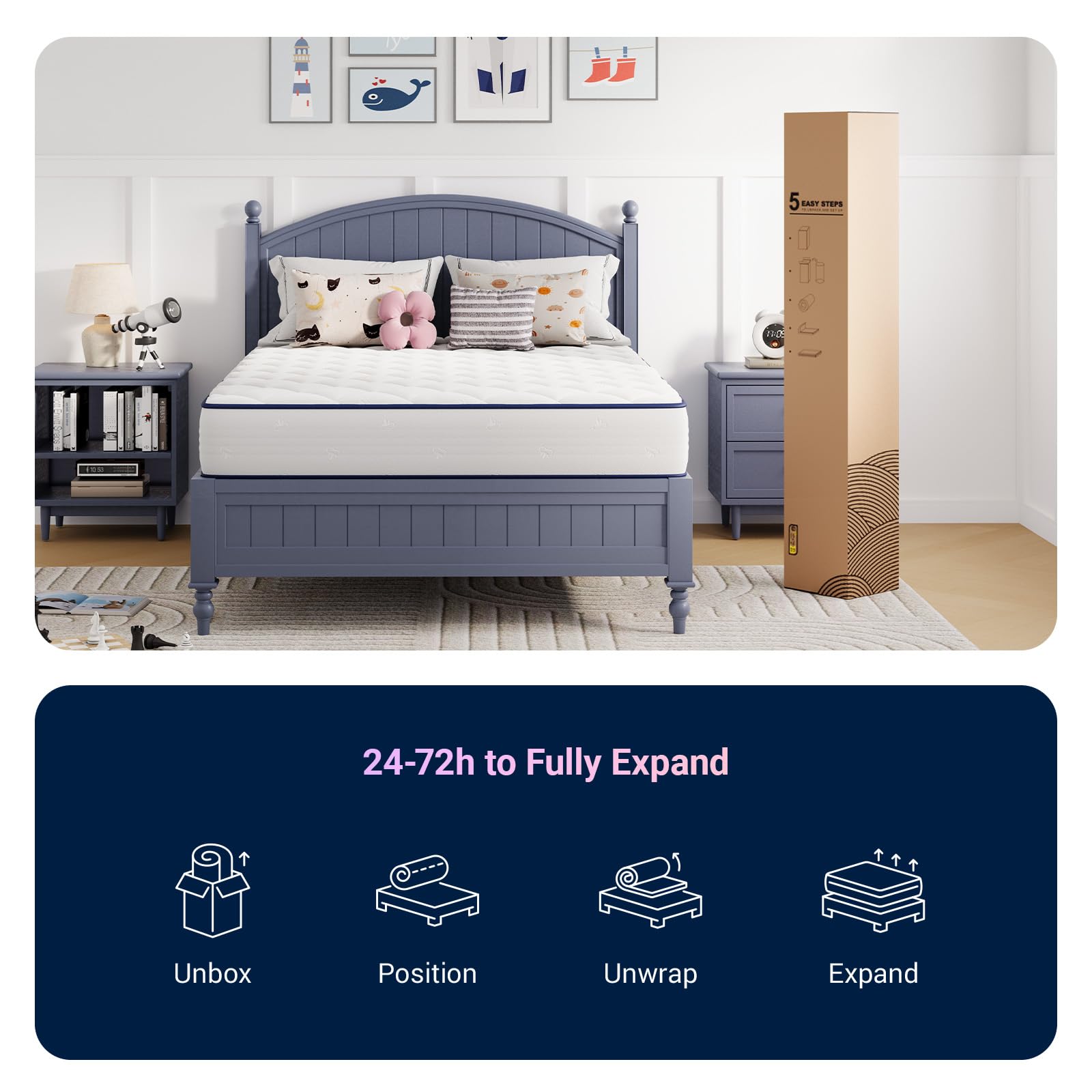 Avenco 6 Inch Twin Mattress vacuum-sealed packaging for quick delivery.