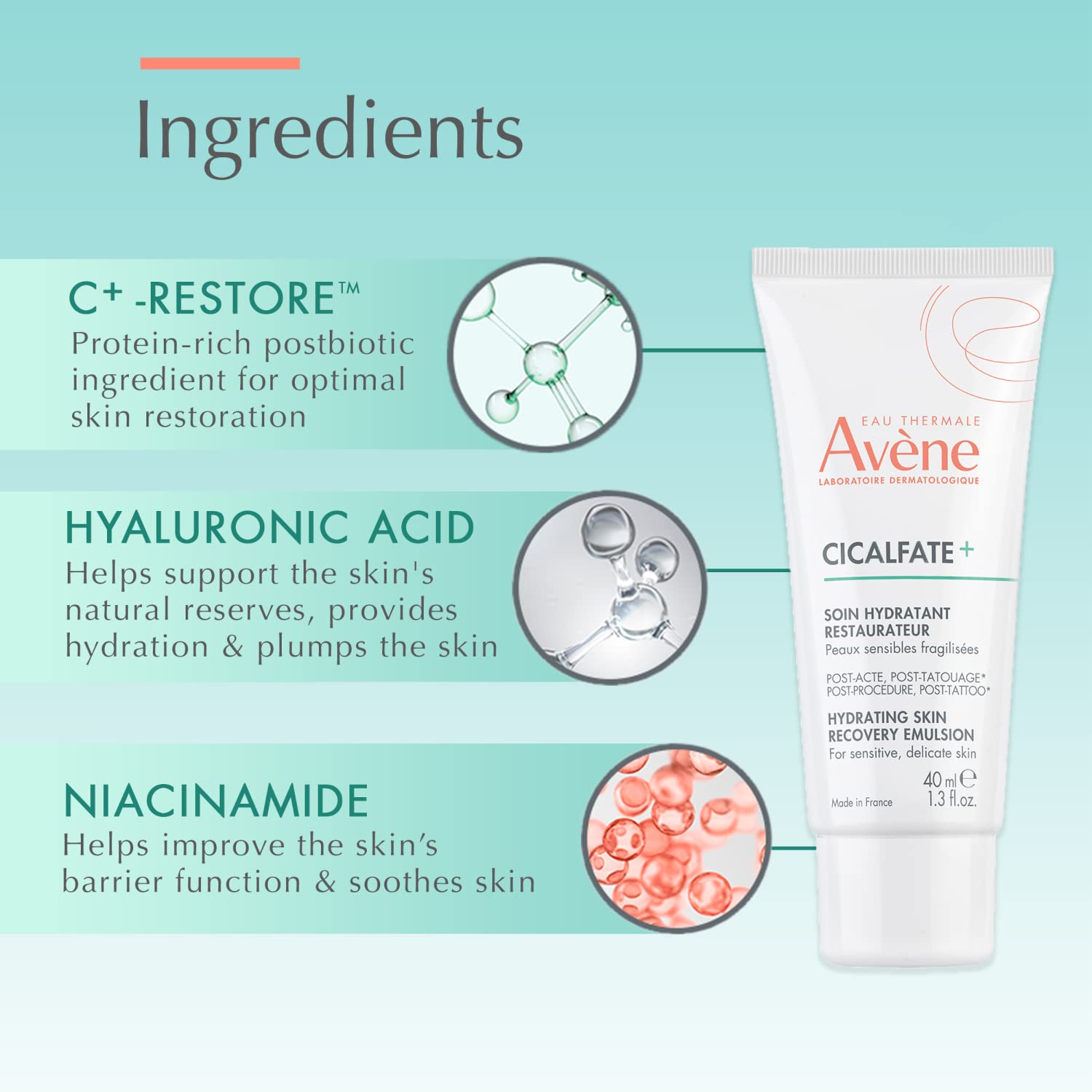 Post-procedure routine with Avène Cicalfate+ emulsion for ongoing hydration