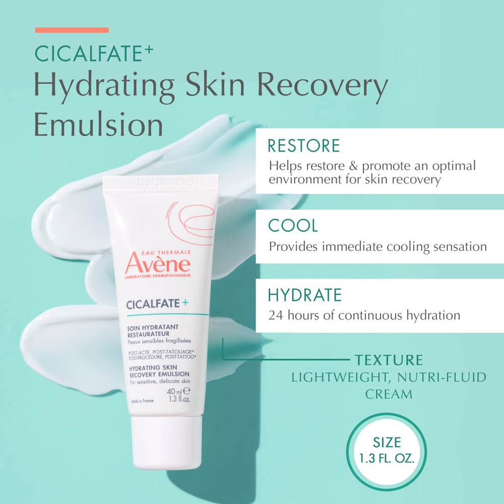 Avène Cicalfate+ emulsion being applied to the face for post-procedure comfort